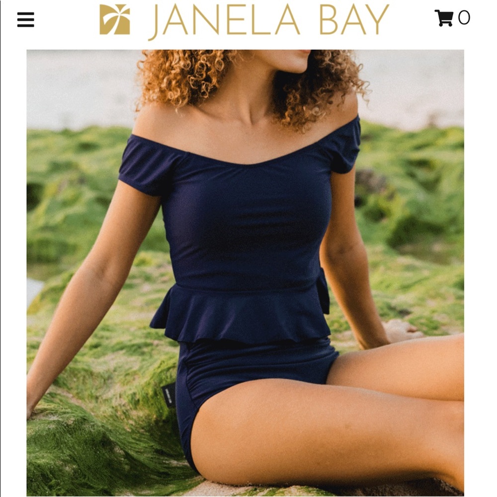 Navy swim top